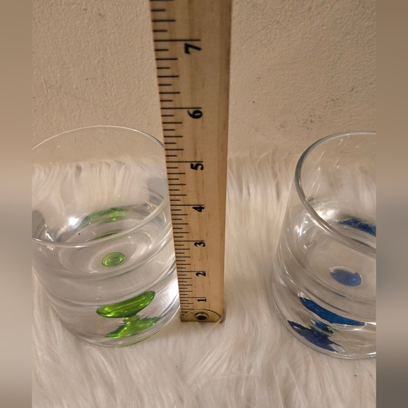 6 Rare Cocktail Glasses Suspended Controlled Bubble Based Green Blue Orange - Picture 16 of 16
